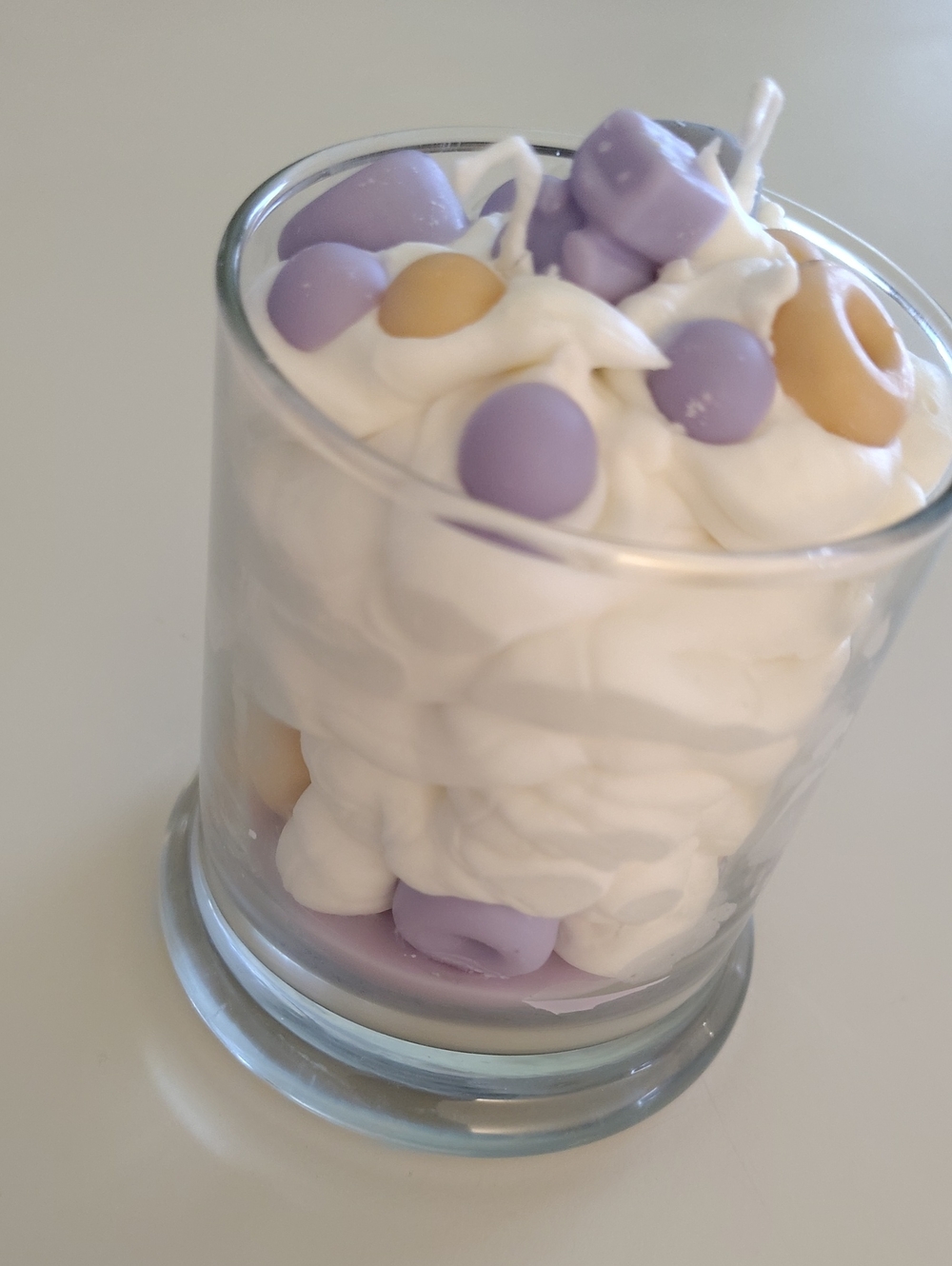 Handmade Lg Gummy Bear Fruit SWhipped Cream Candle with Bear Accents